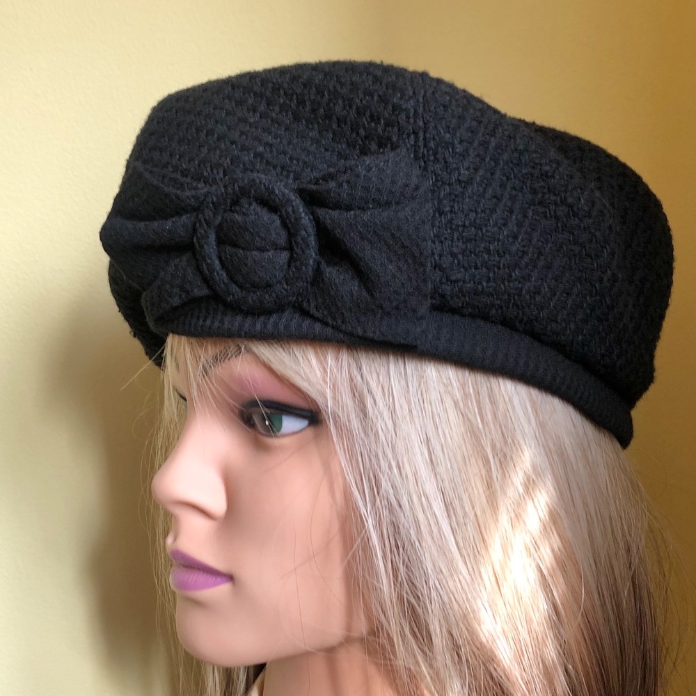 NWOT, Beret with Front Bow by Halogen - Picture 12 of 15